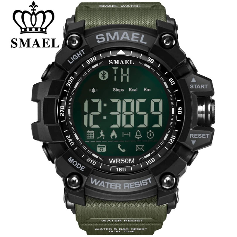 SMAEL Bluetooth Смарт часы Спорт Мужской напоминание Калорий Цифровые для мужчин умные часы предмет одежды устройства для ios телефона Android
