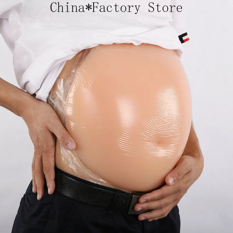 Soft Silicone Belly Realistic Tummy Woman Pregnant Bump Size M 5-7 Months 1850g 2019  men bodysuit sexy  tight mens underwear