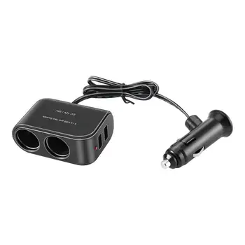 

2 Way Car Cigarette Lighter LED Light Switch Auto Socket Splitter Charger USB 12V/24V vehicle lighter adapter