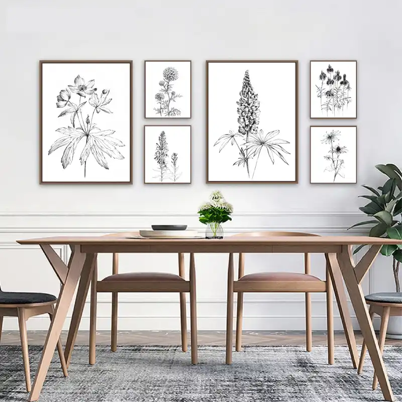 Carteles Y Impresiones De Flores Salvajes Bocetos Botanicos