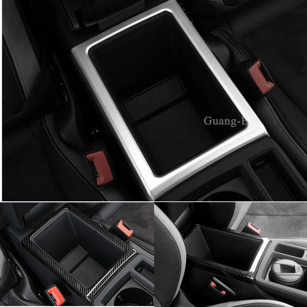 

For Audi Q3 F3 2018 2019 2020 Car Storage Box Cover Decoration Trim Abs Chrome Front Trim Lamp Panel Cup Storage 1pcs