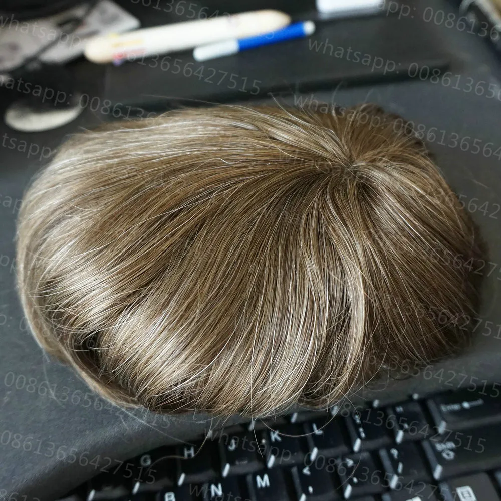 Hstonir белый человека Волосы remy накладки из искусственных волос швейцарское кружево S светильник волна светильник плотность мужские парик, заколки, заколки для волос, трессы, заколки, Системы H074 - Парик Цвет: 620 #