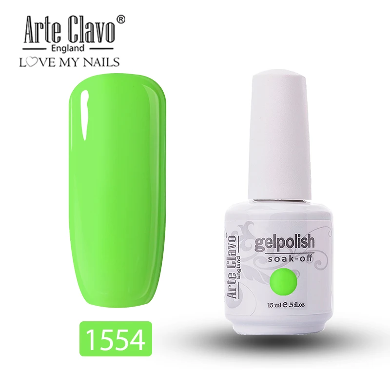 1554 Arte Clavo 15 мл 179 цветов светодиодный Гель-лак для ногтей Топ УФ-Гель-лак для ногтей Гибридный впитывающий лак для ногтей салонный лак Гель-лак - Цвет: 1554