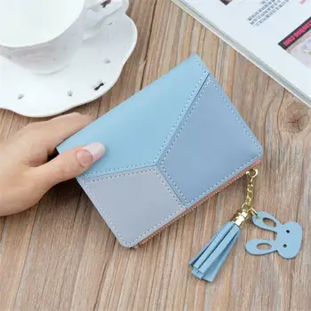 

2020 New Women Cute Wallet Coin Card Bag Case Leather Simple Bifold Small Handbag Purse Mini Short Wallet Colorful Ladies Purse