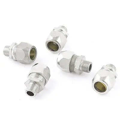 

5 x 1/8" PT Male Threaded Hex Bushing Hydraulic Quick Adapter for 10mm Tube