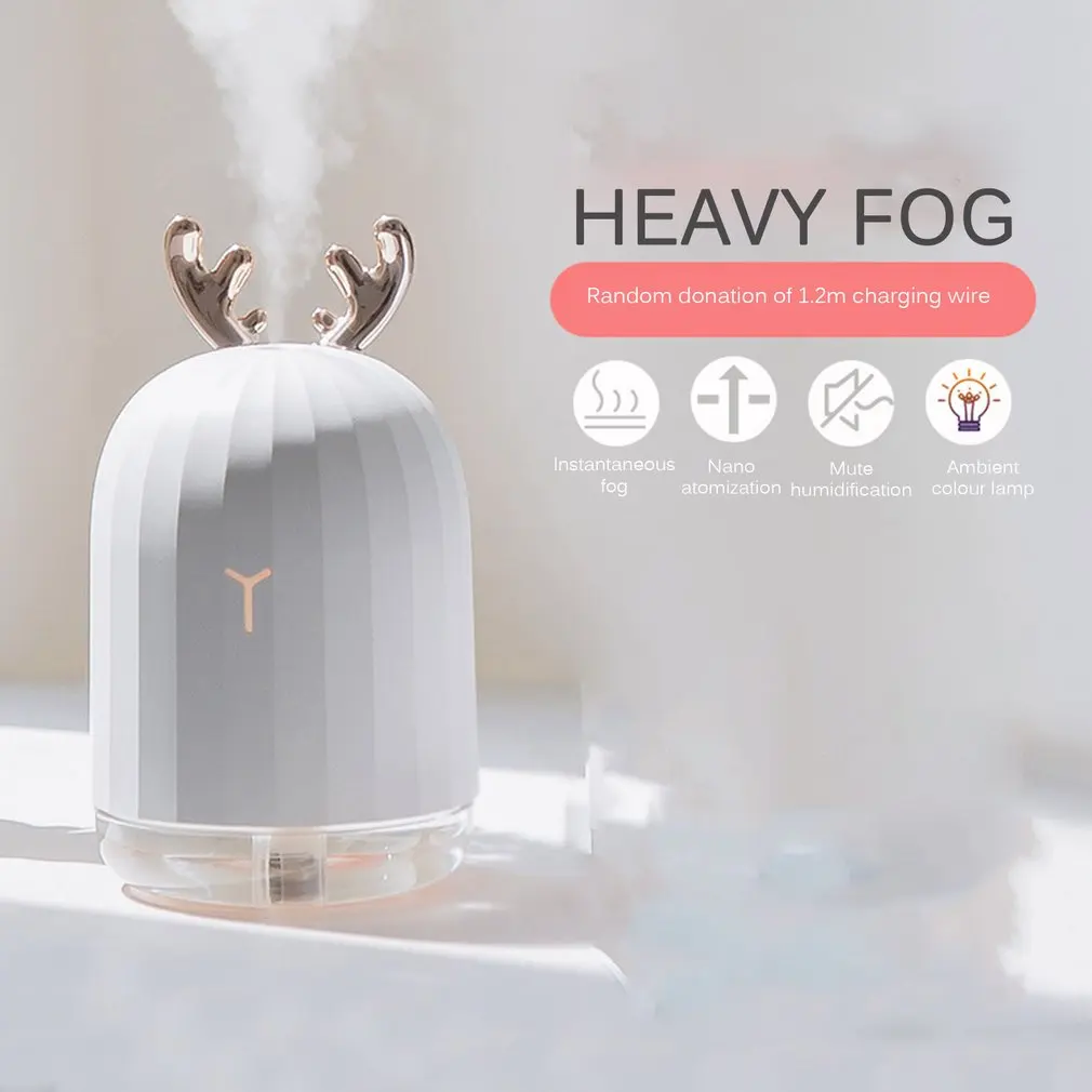 220ml Ultrasonic Air Humidifier Aroma Essential Oil Diffuser For Home Car USB Fogger Mist Maker With 2