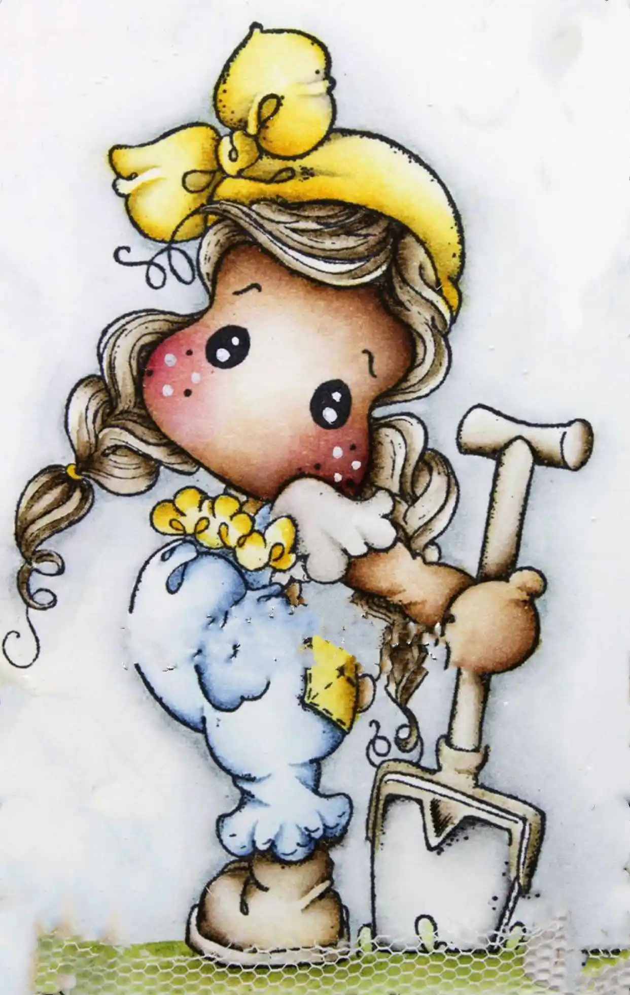 Yulan A shovel Girl Transparent Silicone Rubber Stamp and metal die Sheet Cling Scrapbooking DIY Cute Pattern Photo Album | Дом и сад