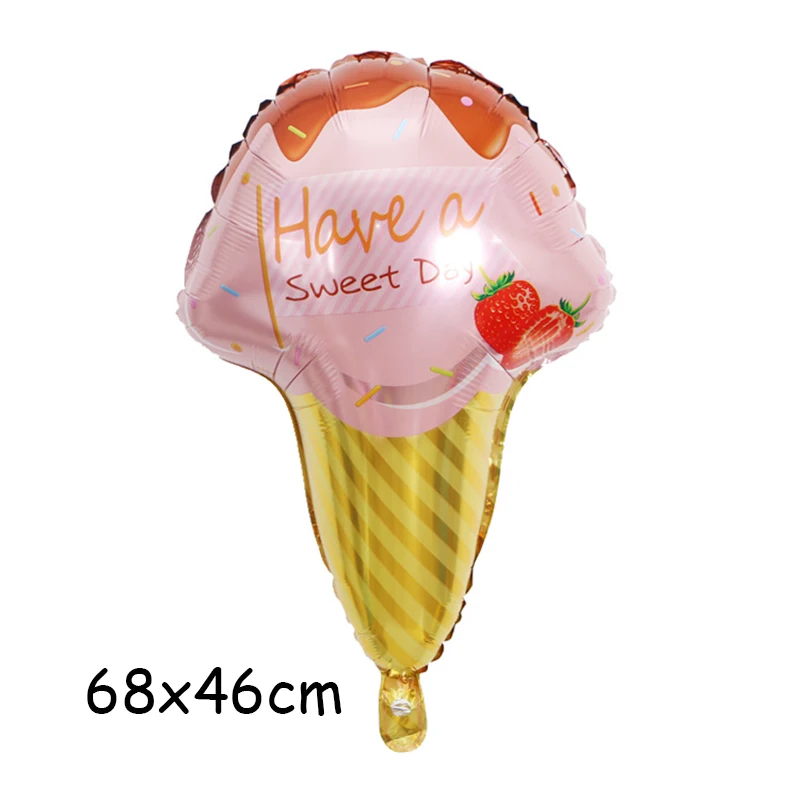 Сладости, фольгированные шары, ледяной сливочный пончик, воздушный шар для детей на день рождения, вечеринку, свадьбу, украшения, сувениры для детей, принадлежности для душа - Цвет: pink ice cream x1