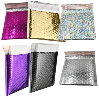 

40Pcs Bubble Postage Shipping Bags Envelopes Package Birthdays Bright Surface Gifts Bag 15X13Cm+4Cm