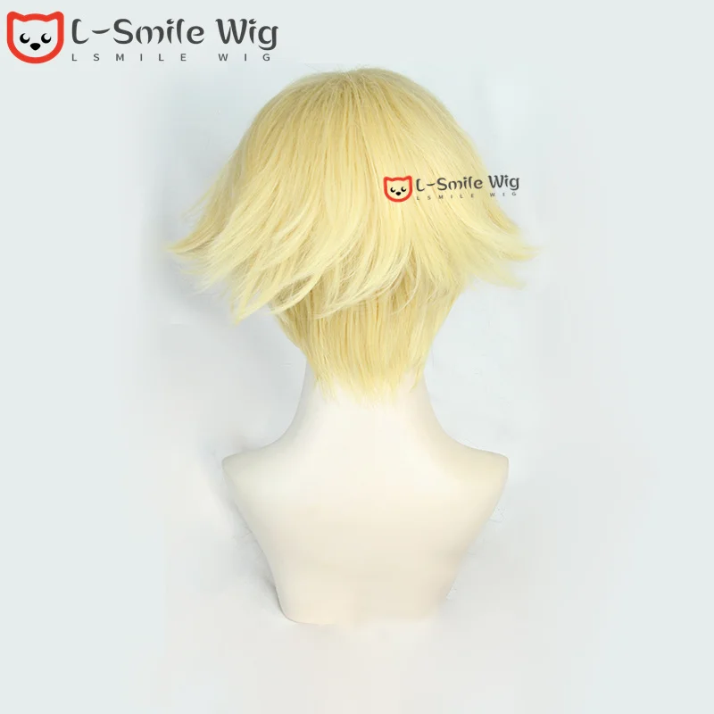 Anime Tokyo Revengers Seishu Inui Light Golden Short Cosplay Wig Heat Resistant Halloween Party Wigs + Free Wig Cap cat woman costume