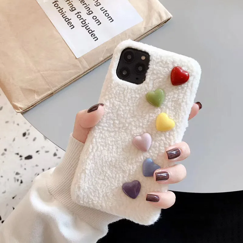 GlamPhone чехол плюшевый чехол для телефона с рисунком на тему любви для iPhone11Pro/Max X XS Max XR Мягкий силиконовый чехол для iPhone11 7 8 6 6s Plus чехол