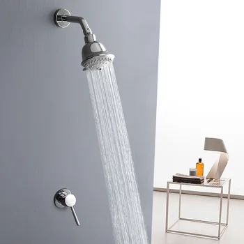 

Beiluode Chrome Shower Faucet Set Nordic Style Concealed Wall-Mounted Shower Set Concealed Nozzle Cold And Hot Shower AL2005
