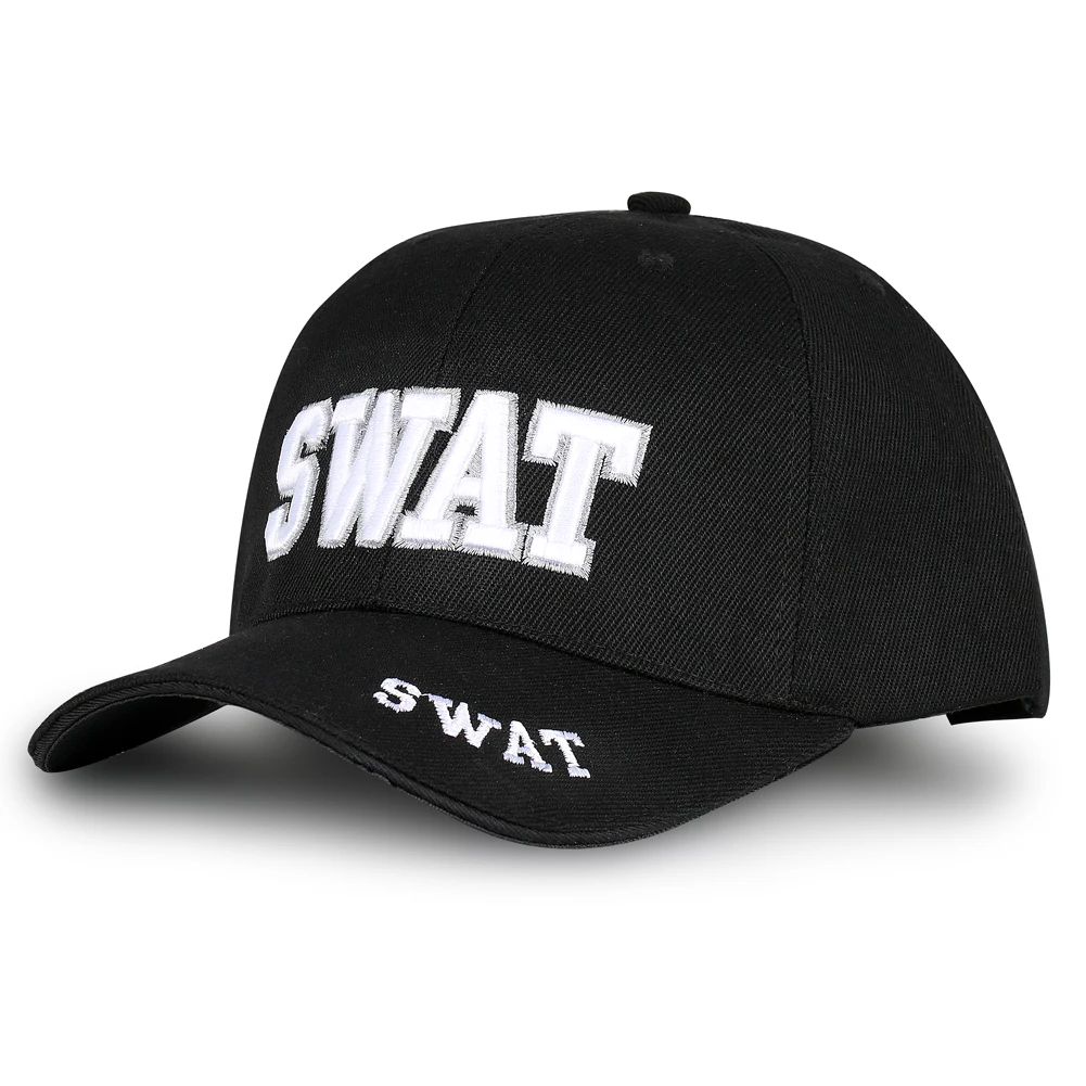 Буквы вышивка шляпы SWAT черные женские мужские бейсболки k Pop Gorros Мягкий регулируемый головной убор кости Casquette унисекс солнцезащитная Кепка