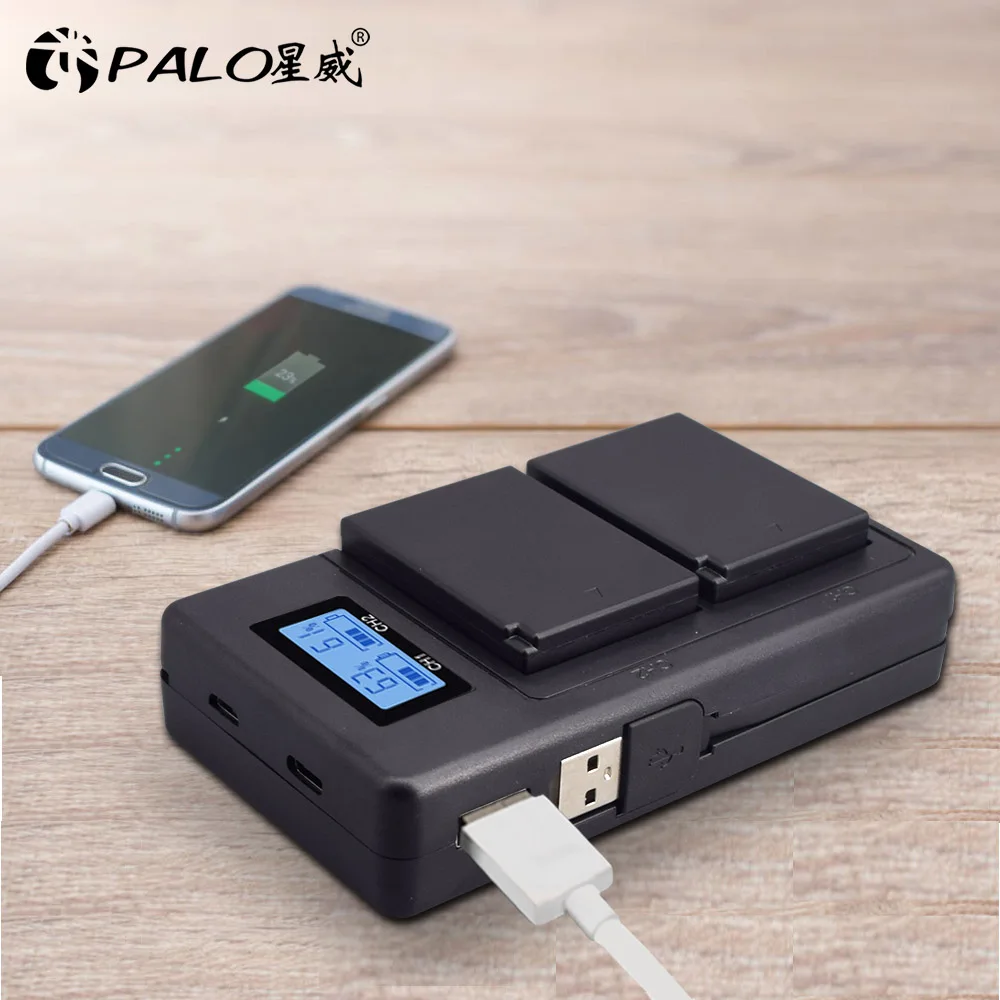 Зарядное устройство PALO LP E10 LPE10 с ЖК дисплеем и двумя USB портами для Canon EOS 1100D 1200D 1300D