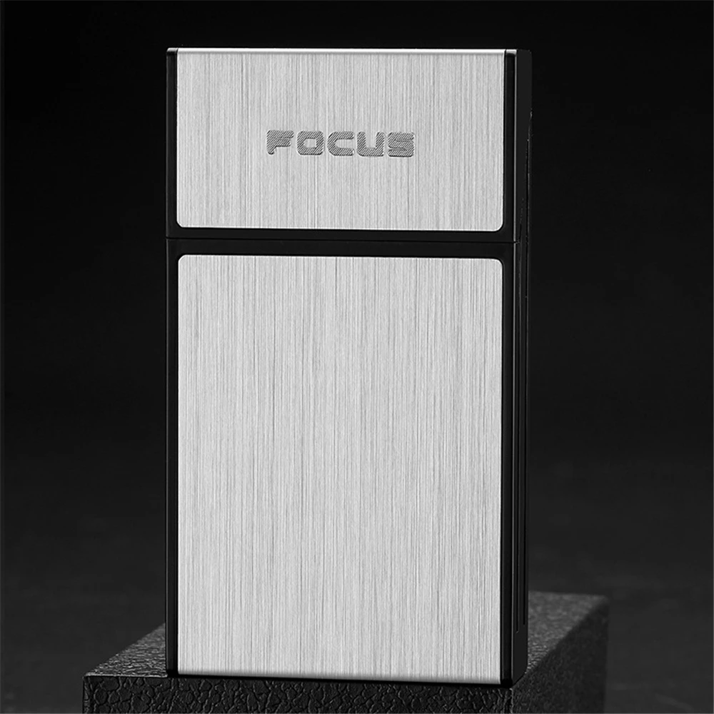 Slim 100mm Waterproof Metal Cigarette Case - 20-Piece Capacity, Anti-Pressure Outdoor Smoking Accessory