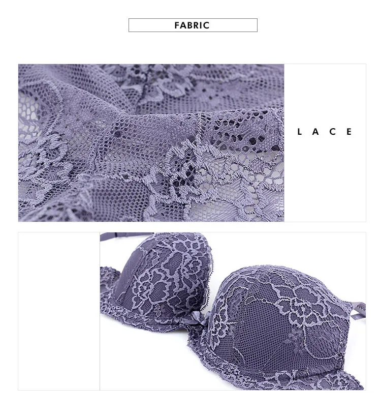 CINOON New Top Sexy underwear Set Push-up Bra And Panty Sets Embroidery Lace Brassiere Adjustable Straps Gathered Lingerie