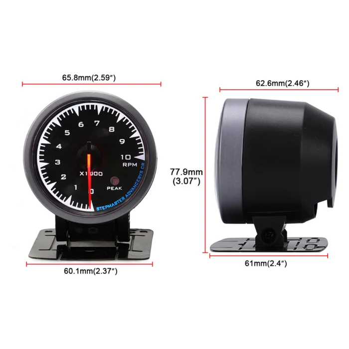 Автомобильный измеритель скорости RPM, 2,5 дюйма, 60 мм, 7 цветов, прочный свет для 12 В автомобиля CSL88
