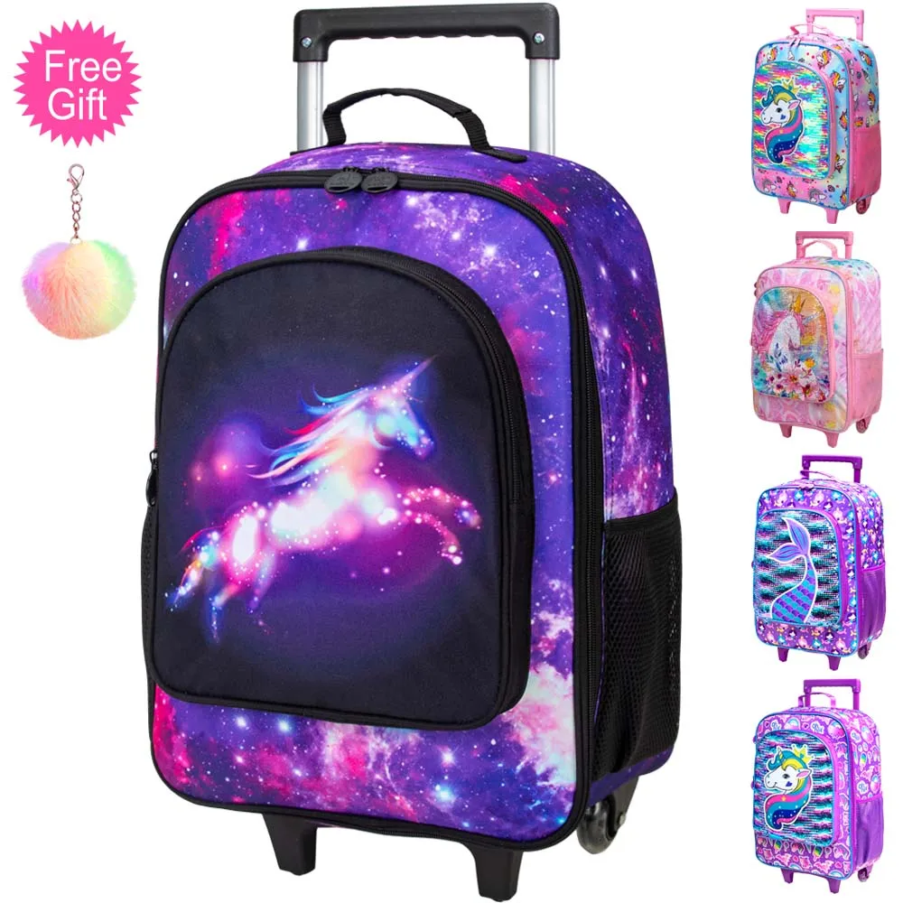 Maleta infantil para niñas, equipaje de unicornio con ruedas, equipaje de viaje para niños pequeños, | - AliExpress