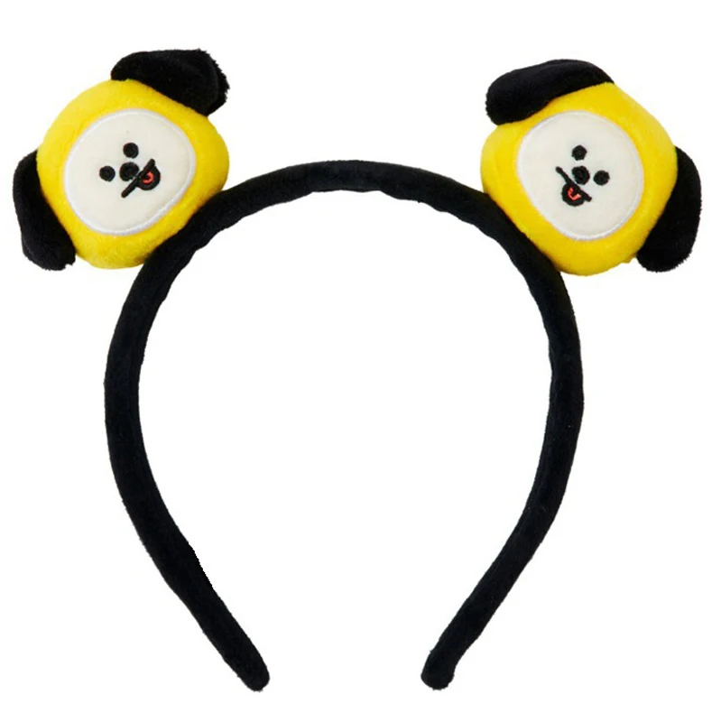 Мода Kpop милый Kawaii группа Kpop Bangtan девушки корейский стиль головная повязка плюшевые обруч для волос аксессуары подарок Kpop повязки на голову - Color: yellow