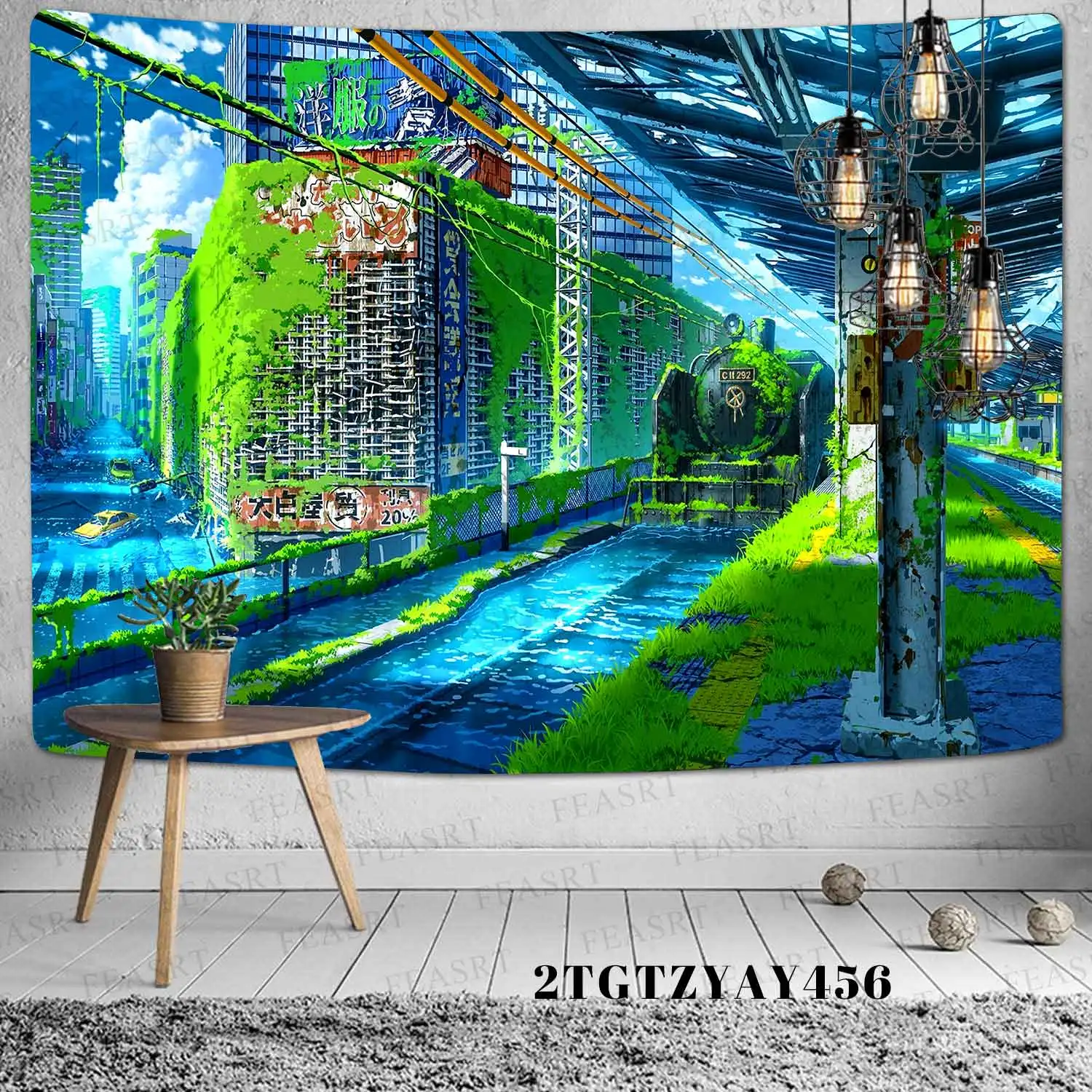 Grande Tapisserie Murale Vintage Cerf - Décor Cabine 48x71, état Excellent, Made In Italy