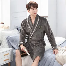 Мужская зимняя Пижама, халат-кимоно, фланелевая теплая ночная рубашка, домашняя одежда, удобная повседневная мягкая банная Пижама, большие размеры