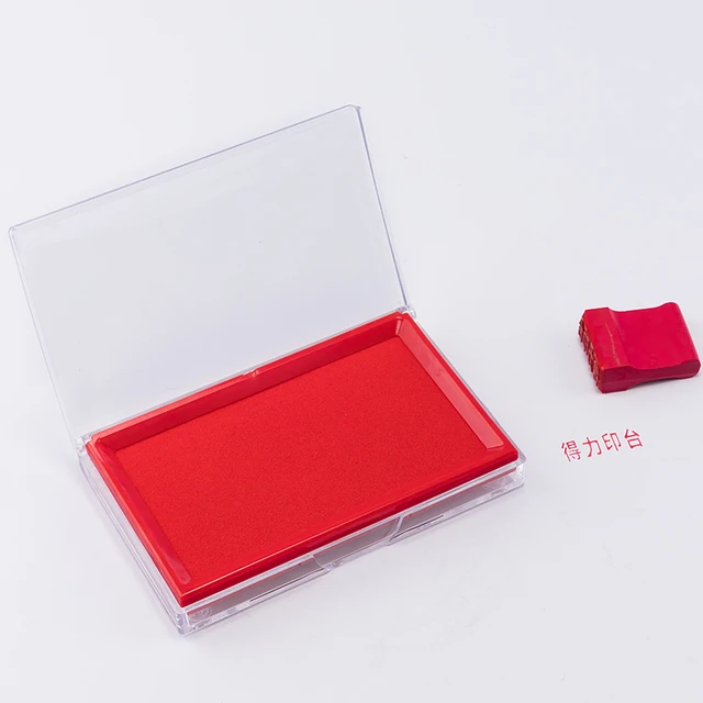 Deli 9864 9865 Square Stamp Ink Pad 85x135mm Stamp Pad Ink Pad Red Black  Blue Colors Finance Stationery Ink pad