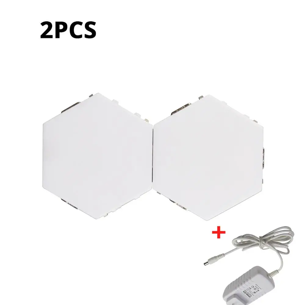 2Pcs lamp With Power Квантовый светильник helios, Сенсорная лампа, сотовый светодиодный настенный светильник, современный домашний декоративный настенный светильник AC110-220V-DC 12 V, аппликация murale - Цвет абажура: 2Pcs lamp With Power