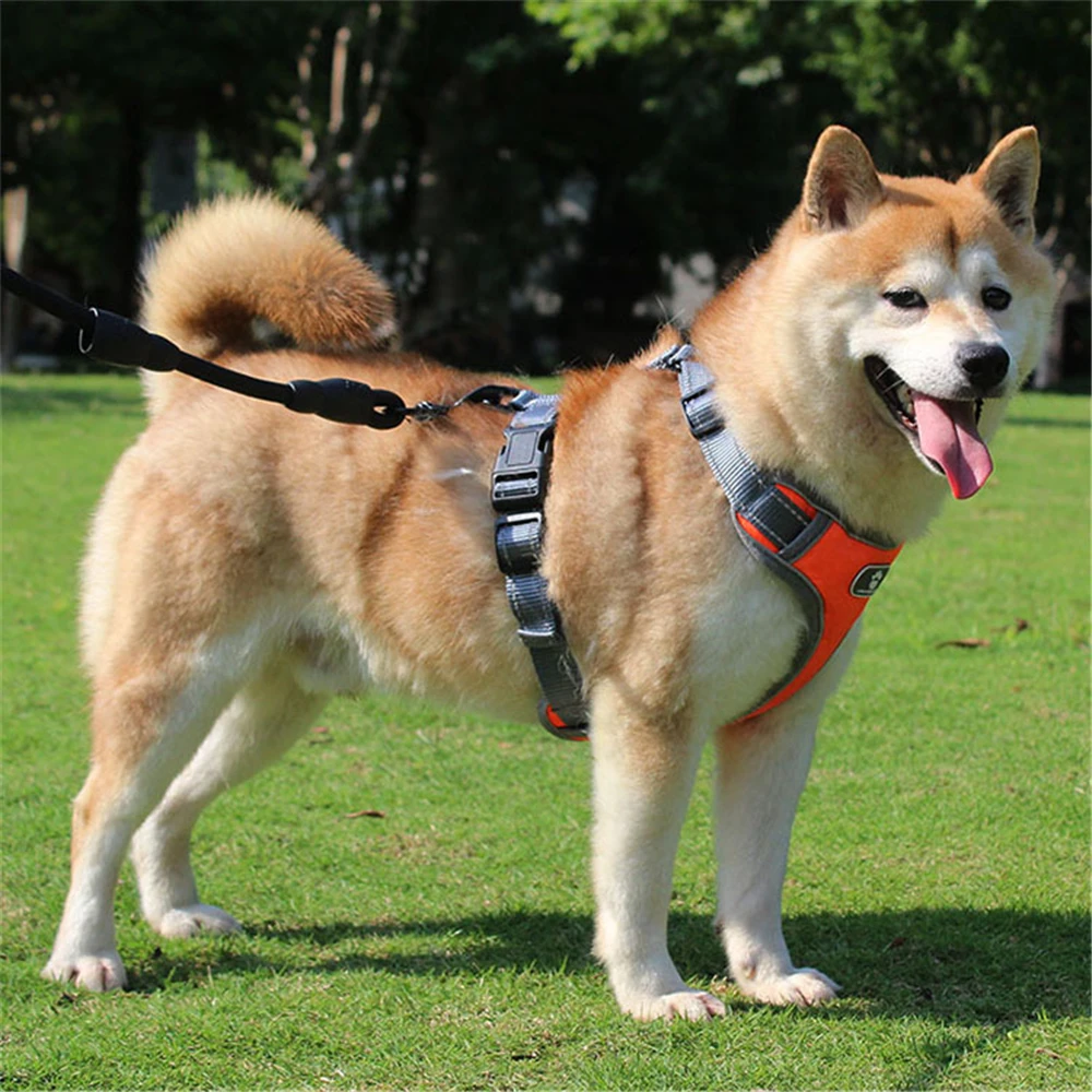 Dog Harness Vest Adjustable Reflective Breathable Mesh Harnesses For Medium Large Dog Breast-band Husky Alaskan Pet Accessories (14)