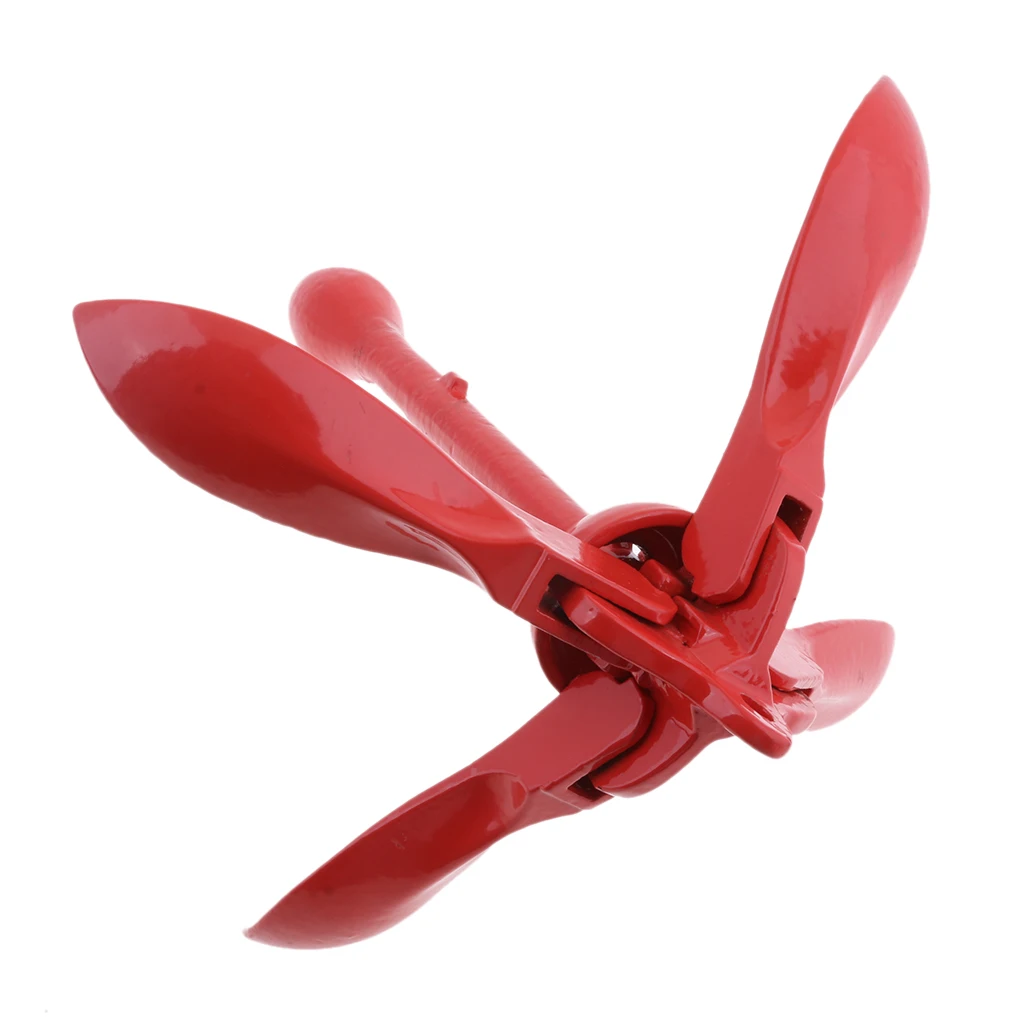Heavy Duty Rowing Boats Folding Anchor 4 Tines Compact Anchor Buoy Kit Bag Marine Rope for Marine Boat Yacht Jetski Kayak