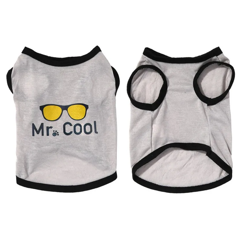 

Glasses Pattern Dog Clothes Thin Cotton Breathable Sleeveless Cat Vest Spring Summer Pet Costume