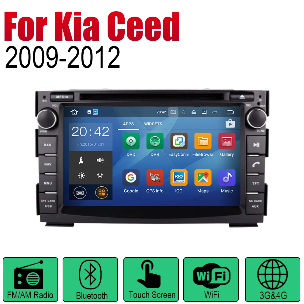 Автомобильный DVD плеер для Kia Ceed 2009 2010 2011 2012 автомагнитола 2 Din Android GPS навигация BT Wi