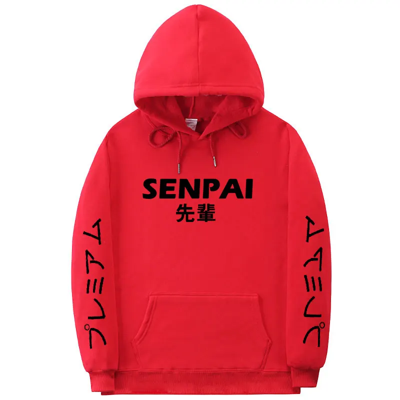 Red MS432 Модная японская уличная одежда SENPAI, толстовка с капюшоном, несколько цветов, мужские и женские толстовки, пуловер, sudadera hombre - Цвет: Red MS432