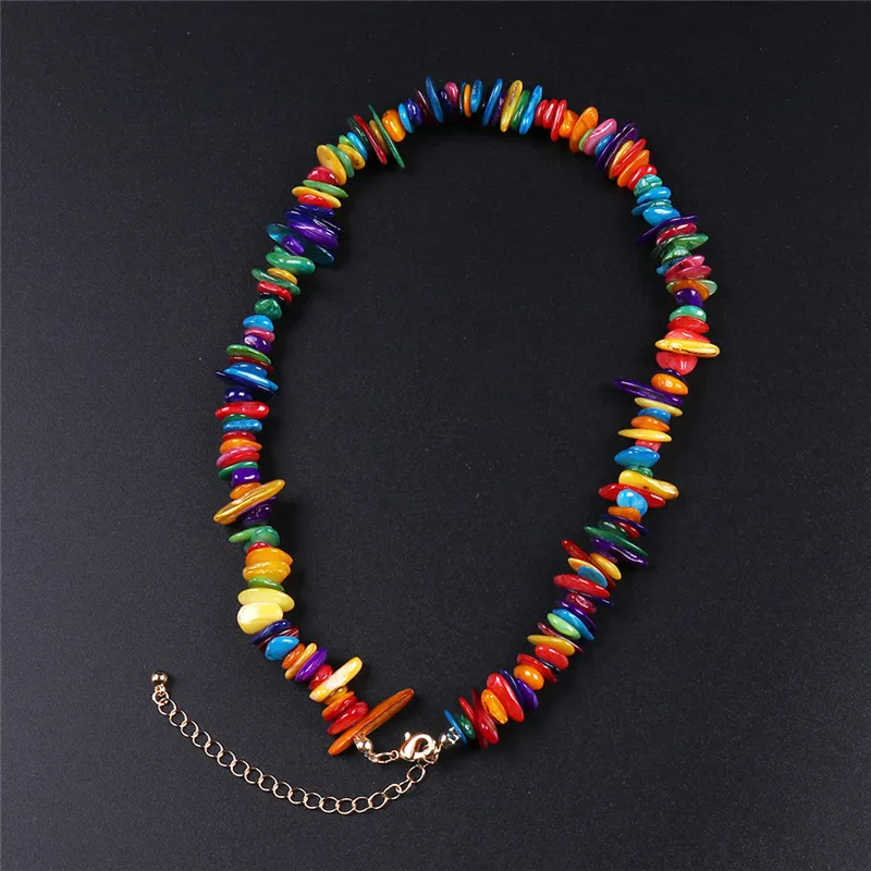 

Irregular Natural Shell Necklace Set Handmade Wear Clavicle Chain Broken Shell Bracelet Earrings Choker Necklace Irregular