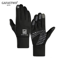 Новые зимние ветрозащитные мужские лыжные перчатки с сенсорным экраном, женские водонепроницаемые бархатные теплые эластичные перчатки для верховой езды