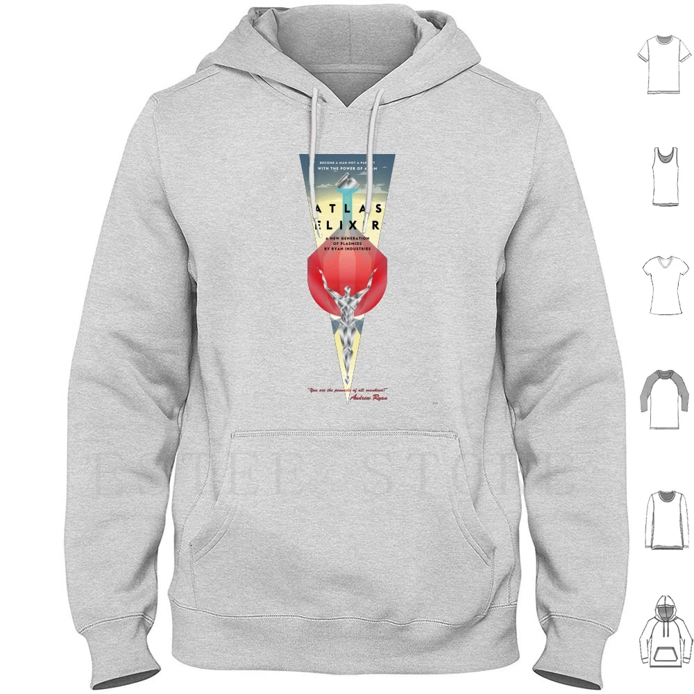 Atlas Elixir Sudadera con capucha manga Bioshock, 50S, Art, Steampunk, Advert|Sudaderas con capucha y sudaderas| - AliExpress