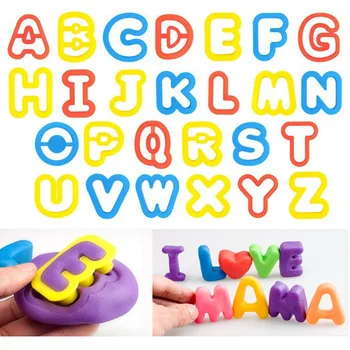 

26Pcs/set DIY Slime Letter Model Plasticine Polymer Clay Tools Play Dough Sculpture Soft Clay Carving Set toys for children Gift
