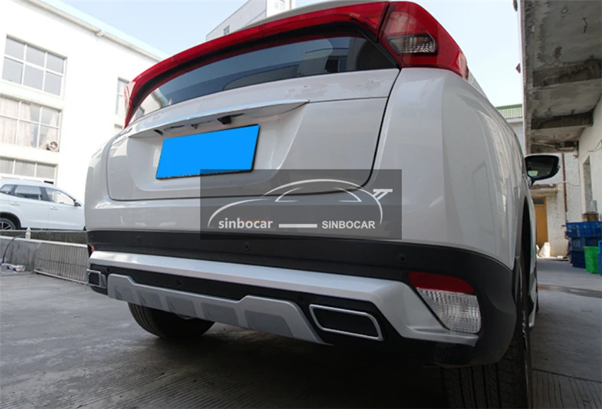 Car ABS Front+Rear Bumper Protector Sill Plate Cover Trunk Guard For Mitsubishi Eclipse Cross Car Styling Bumper Protector