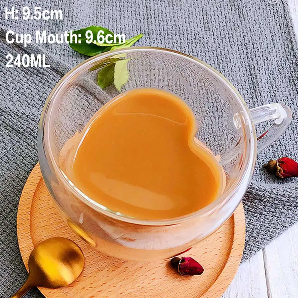 240ml No Mat CB218-A Термостойкие стеклянные кофейные/чайные чашки и кружки с двойными стенками, дорожные двойные кофейные кружки с ручкой, чашки для напитков, рюмки es - Цвет: 240ml No Mat CB218-A