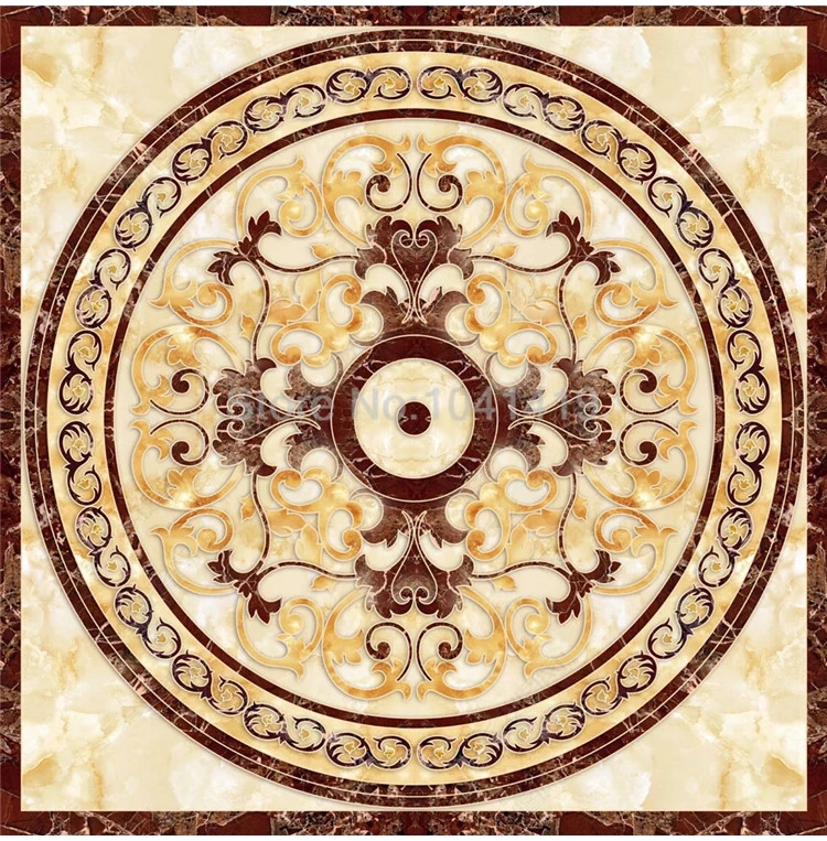 papel de parede personalizado azulejos de piso de mármore estilo mural de luxo em sala de em prova