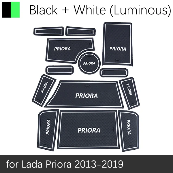 White Luminous Противоскользящий резиновый подстаканник для лада приора 2013 аксессуары наклейки ВАЗ 2170 2071 2172 - Название цвета: White Luminous