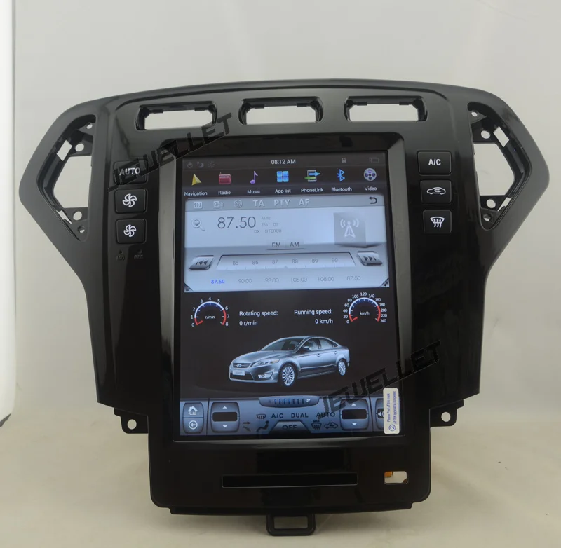 10," tesla стиль вертикальный экран android 8,1 шесть ядер автомобиля gps Радио Навигация для ford Mondeo 2007-2010 автоматический A/C