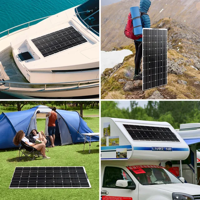 solar panel 300w 12v kit system battery charger for car RV boat Van camper power light travel camping 1000w inverter 6