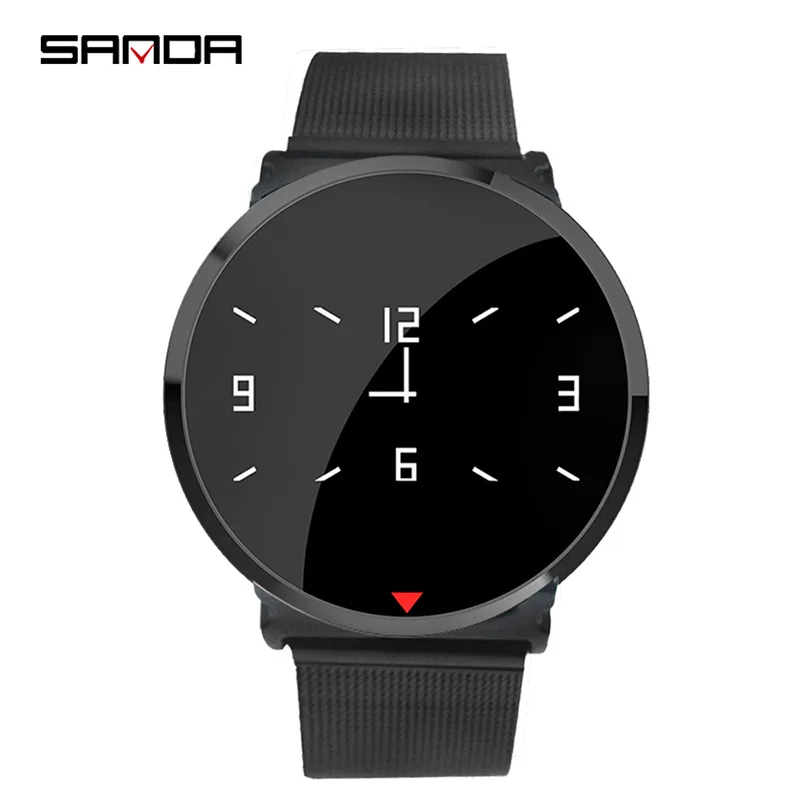 SANDA E28 Smart Watch 0.96-Inch Color Screen Bluetooth Heart Rate Blood Pressure Water-Resistant Sports Health Mesh Belt Bracele