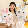 Kawaii white rabbit long-eared rabbit plush stuffed animal pillow doll feather cotton fabric comfortable girl room decoration
