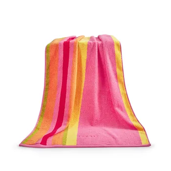 

Rectangle Beach Bath Towel Pink Women Quick-Dry Striped Bath Towel Home Spa Bath Towels Summer Beach Towel Rectangle Pink HH50YJ