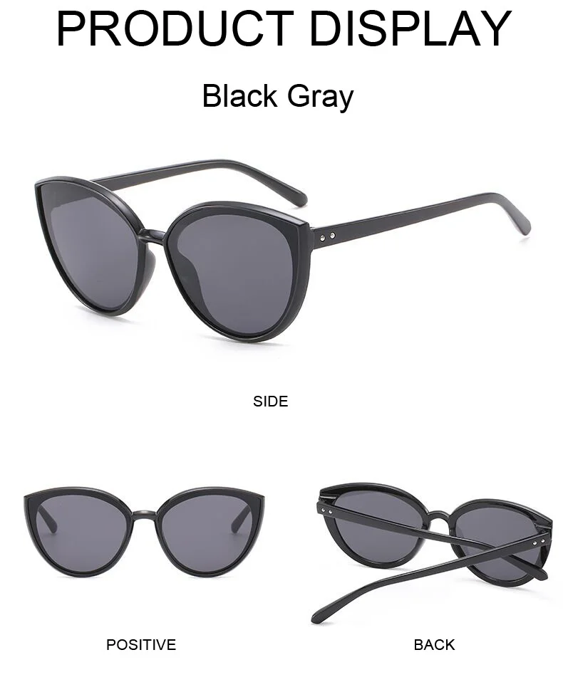 black sunglasses women Retro Cat Eye Style Sunglasses Woman Fashion Gradient Sun Glasses For Female Brand Designer Eyewear Colorful Mirror Gafas De Sol fashion sunglasses