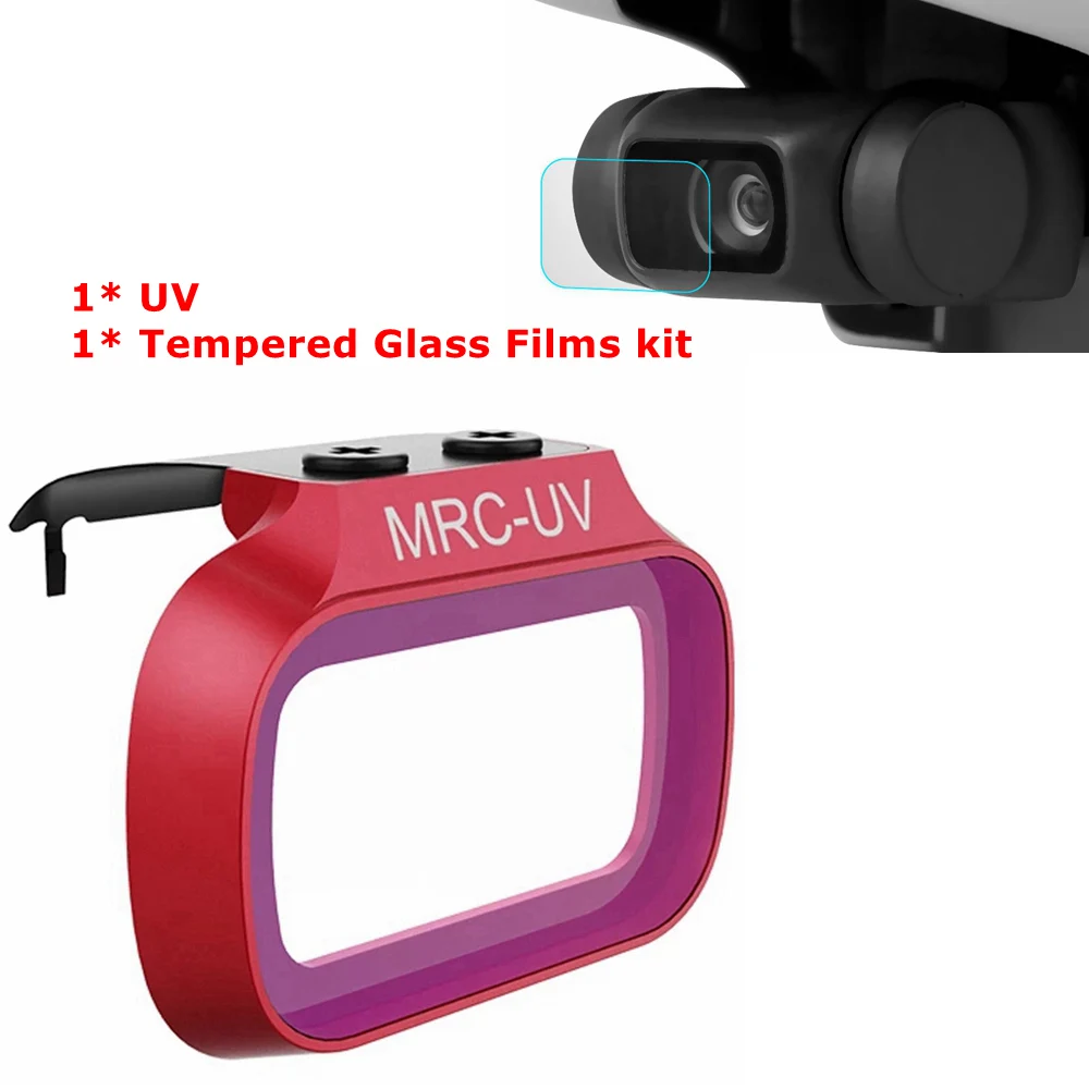 UV Filter and Film DJI Mavic Мини УФ-фильтр CPL Профессиональный+ объектив камеры Закаленное стекло пленка HD защитная пленка защита объектива Аксессуары для дрона - Цвет: UV Filter and Film