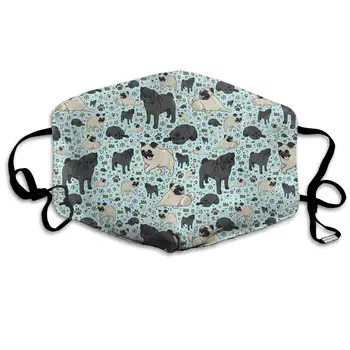 

NiYoung Women Men Breathable Anti-Dust Face Mouth Cover Mask Respirator, Protection Anti Pollution Warm Windproof Mask, Pug Life