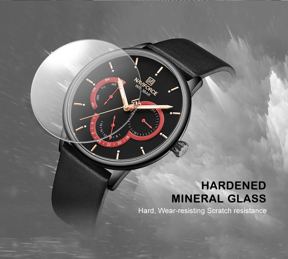 Топ люксовый бренд NAVIFORCE мужские часы Модные Кожаные Бизнес Кварцевые мужские спортивные водонепроницаемые наручные часы Relogio Masculino