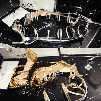 

Lapolaka 2020 New Design Large Size 43 Gladiator Sandals Woman Shoes Thin Heels Classics Party Shoes Women Sandals Female